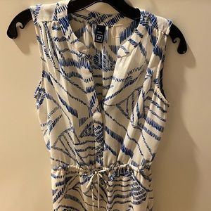 Gap, blue and white tie-waist dress